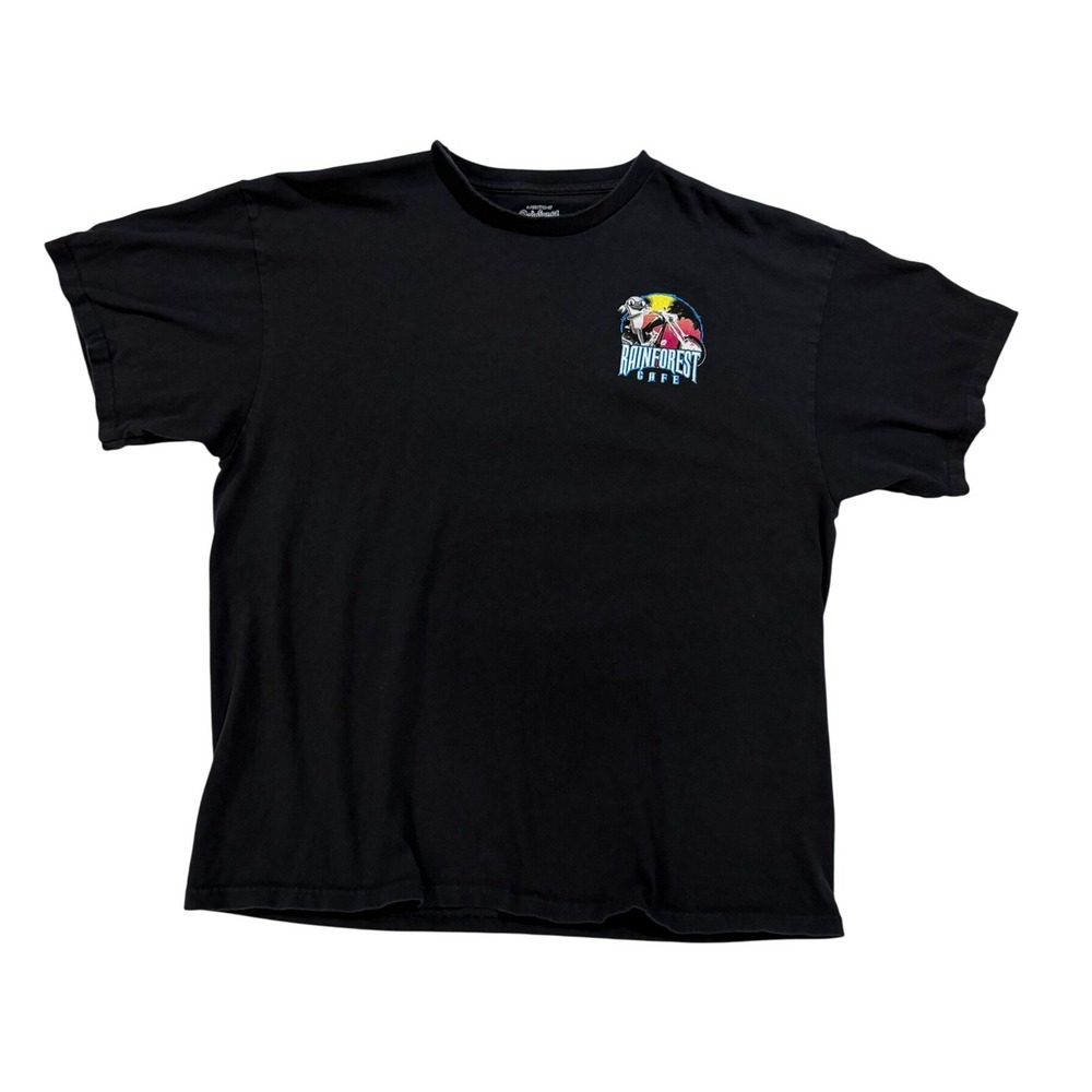 Rainforest Cafe Orlando Cha Cha's Choppers Graphic T-Shirt Black XXL Y2K